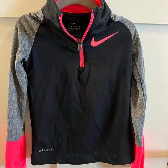 Bundle: Nike Toddler Girls’ Sweatshirt & Quarter-Zip Top - Pink & Black, Size 4T - Picture 2 of 4